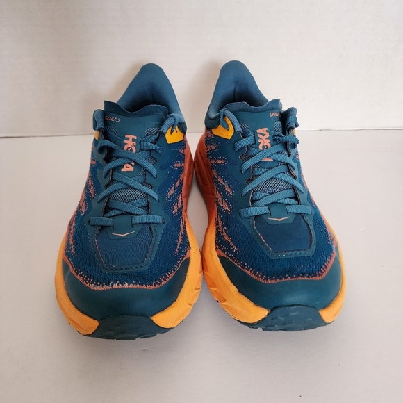 HOKA Speedgoat 5 Women’s Size 8.5B Blue Orange Trail Running Shoes Vibram EUC - Picture 2 of 13